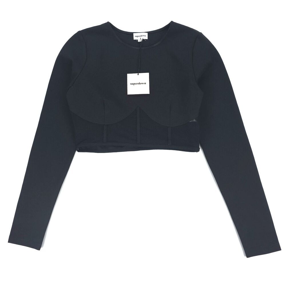 NWT Superdown Alexia Mesh Crop Top Corset Clean Girl Minimal Night Luxe 90s y2k